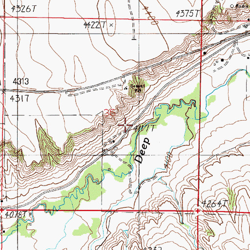 Topographic Map of 07N02E36DB__01 Well, MT