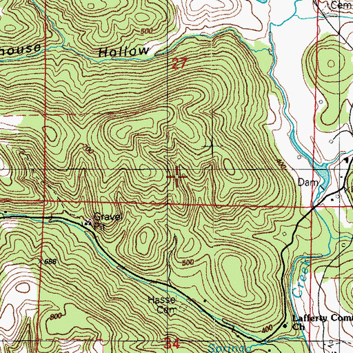Topographic Map of C L Sanders Prospect, AR
