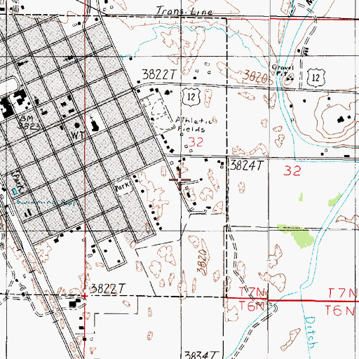 Topographic Map of 07N02E32CA__01 Well, MT