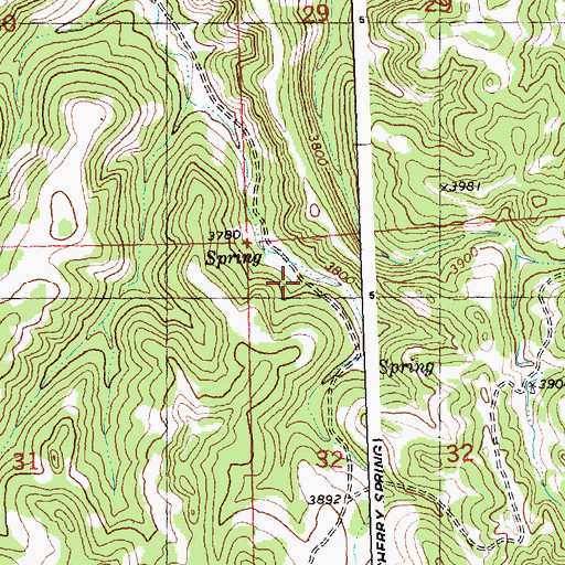 Topographic Map of 07N28E32BBB_01 Spring, MT