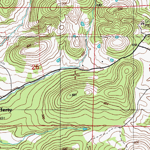 Topographic Map of Caraway Prospect, AR