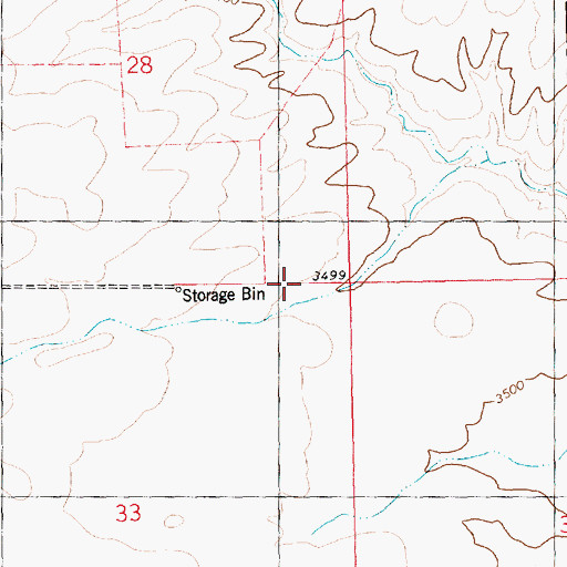 Topographic Map of 07N23E33AABA01 Well, MT