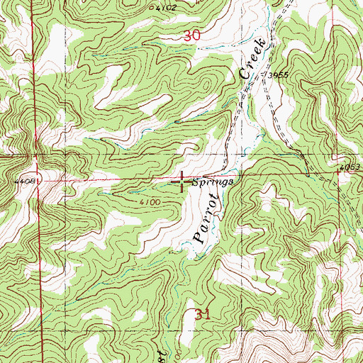 Topographic Map of 07N27E31BAA_01 Spring, MT