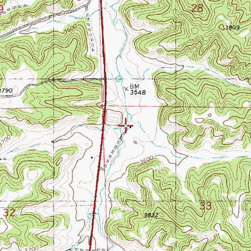 Topographic Map of 07N26E33BBAC01 Well, MT