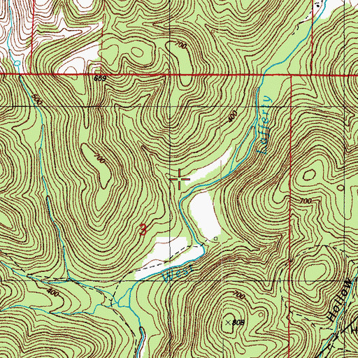 Topographic Map of Cummins Hollow, AR