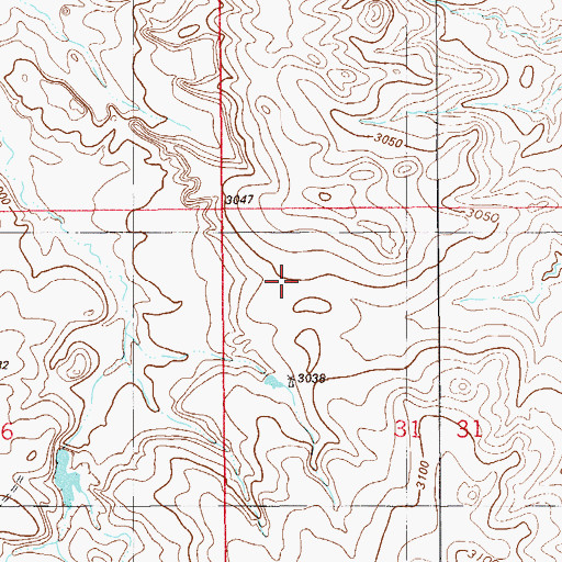 Topographic Map of 07N59E31BC__01 Well, MT
