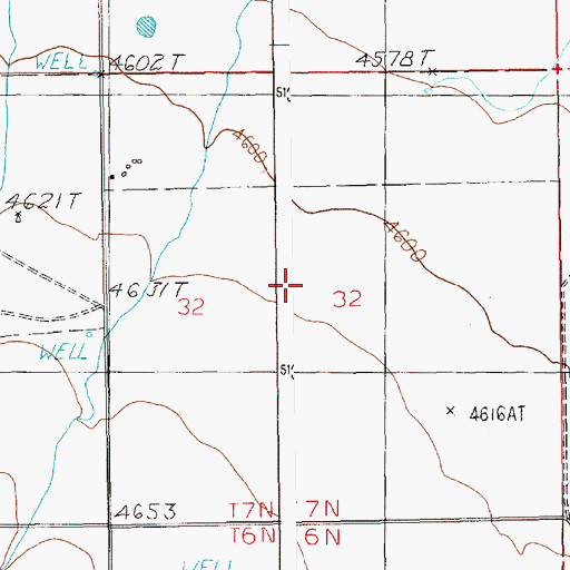 Topographic Map of 07N15E32____01 Well, MT