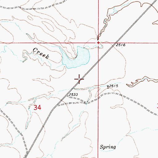 Topographic Map of 07N51E34AD__01 Well, MT