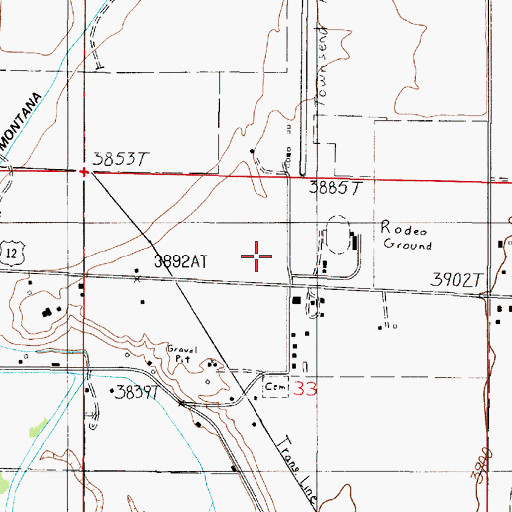 Topographic Map of 07N02E33ABCD01 Well, MT