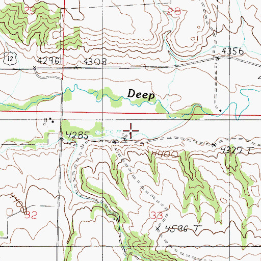 Topographic Map of 07N03E33BA__01 Well, MT