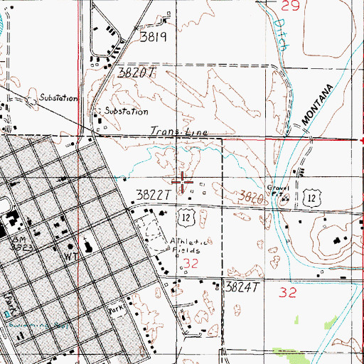 Topographic Map of 07N02E32BADB01 Well, MT