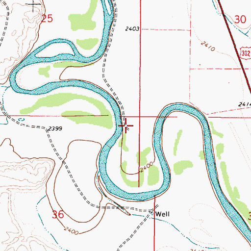 Topographic Map of 07N47E36AABC01 Well, MT