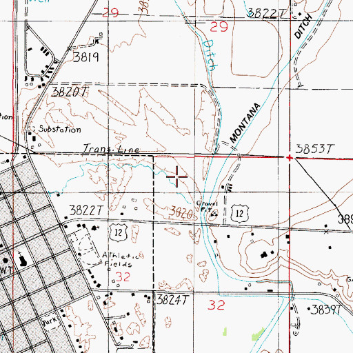 Topographic Map of 07N02E32AB__01 Well, MT