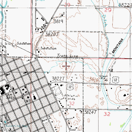 Topographic Map of 07N02E32BA__01 Well, MT