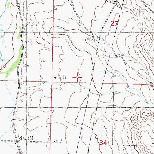 Topographic Map of 07N09W27CCDD01 Well, MT