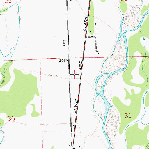 Topographic Map of 07N20W31BB__01 Well, MT