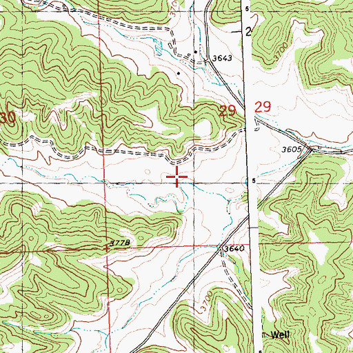 Topographic Map of 07N29E29BDBC01 Well, MT