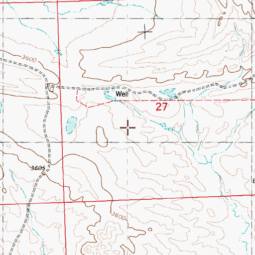 Topographic Map of 07N22E27CA__01 Well, MT