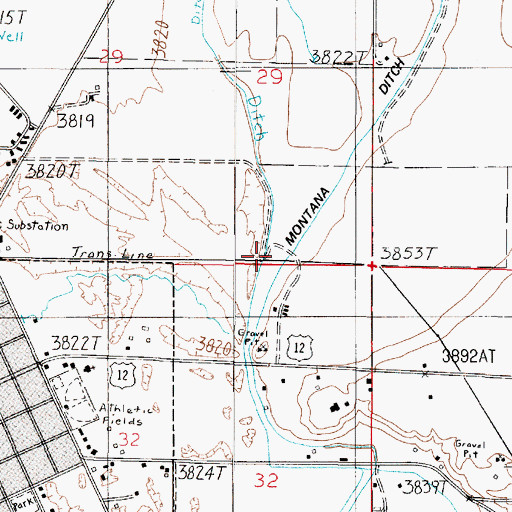 Topographic Map of 07N02E29DDCD01 Well, MT