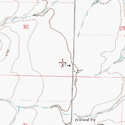 Topographic Map of 07N09W30DD__01 Well, MT