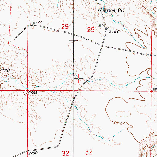 Topographic Map of 07N52E29CDDB01 Well, MT
