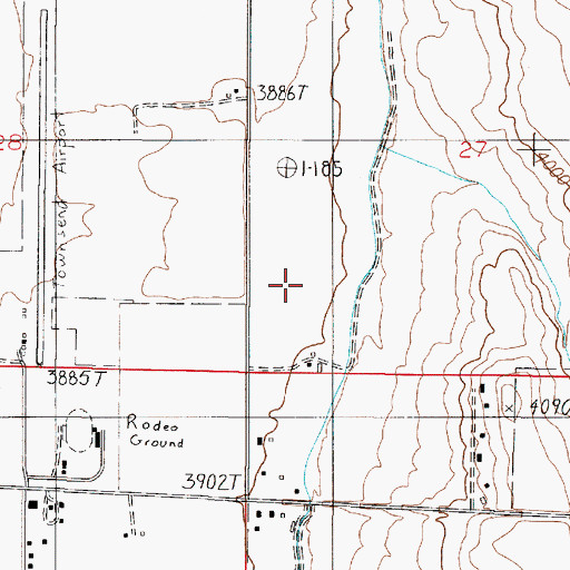 Topographic Map of 07N02E27CC__01 Well, MT