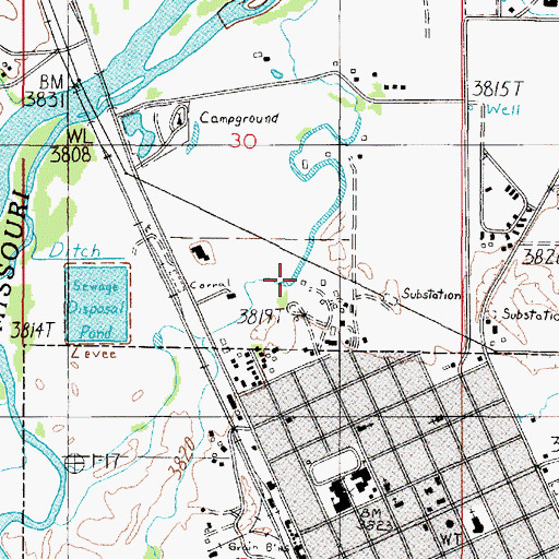 Topographic Map of 07N02E30DC__02 Well, MT