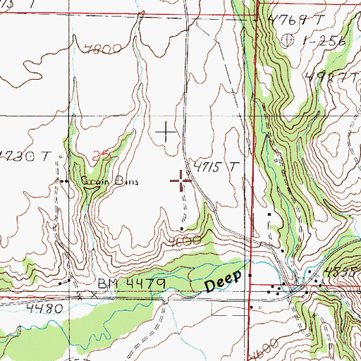 Topographic Map of 07N03E25DABB01 Well, MT