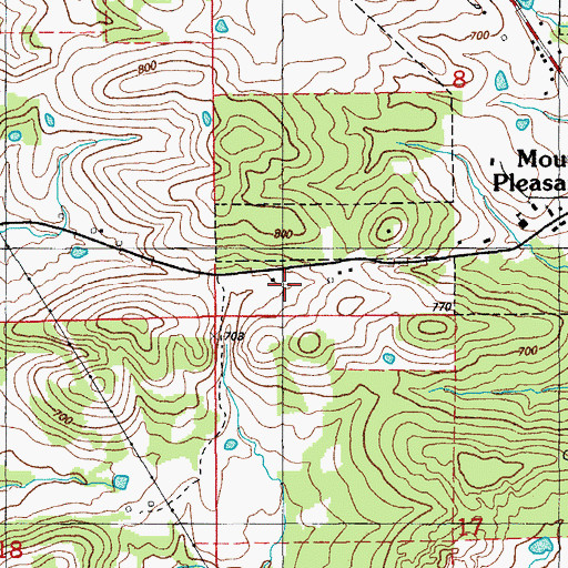 Topographic Map of Hall Prospect, AR