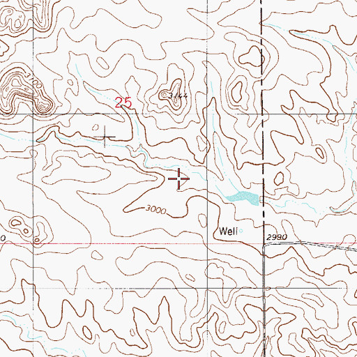 Topographic Map of 07N54E25DD__01 Well, MT
