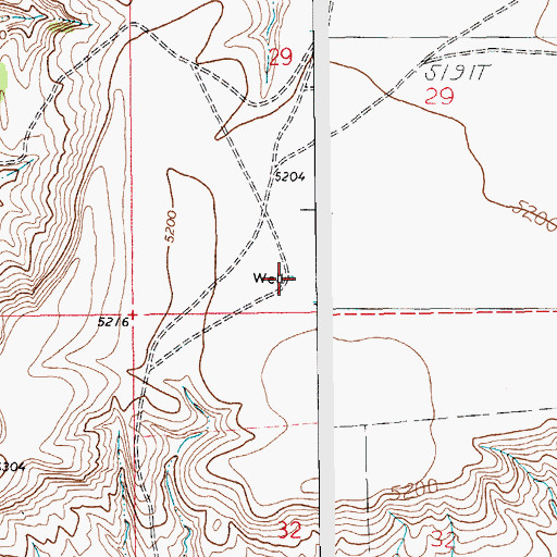 Topographic Map of 07N14E29CDCA01 Well, MT