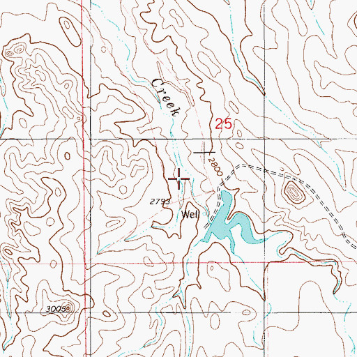 Topographic Map of 07N56E25CDB_01 Well, MT