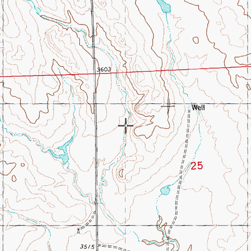 Topographic Map of 07N22E25B___01 Well, MT