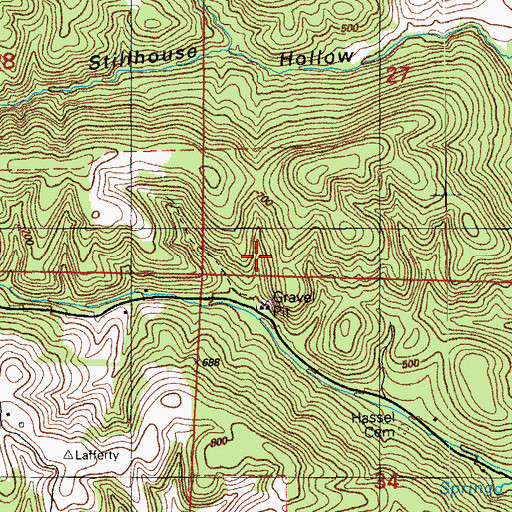 Topographic Map of Helm Prospect, AR