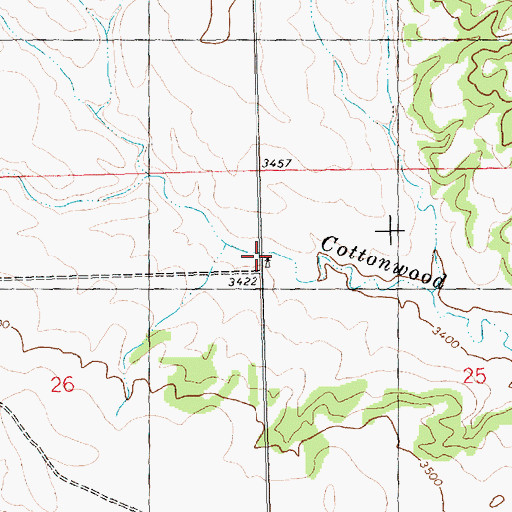 Topographic Map of 07N23E25BBCC01 Well, MT
