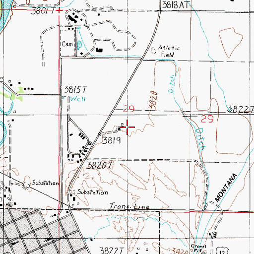 Topographic Map of 07N02E29CA__01 Well, MT