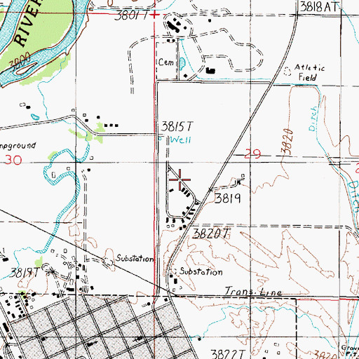 Topographic Map of 07N02E29CB__01 Well, MT