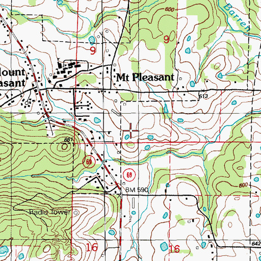 Topographic Map of Henry King Prospect, AR