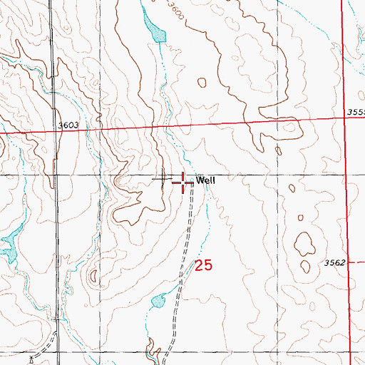 Topographic Map of 07N22E25BADA01 Well, MT