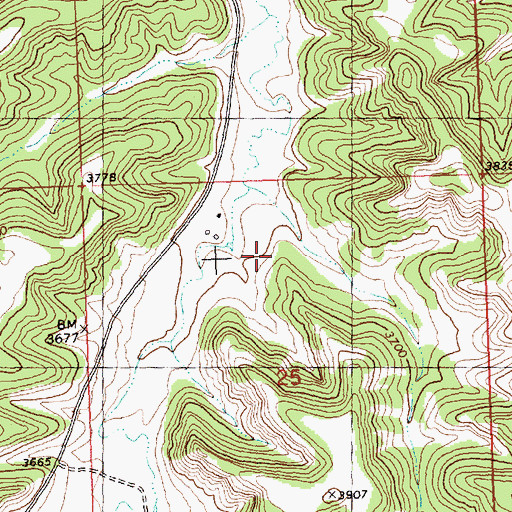 Topographic Map of 07N27E25BABD02 Well, MT