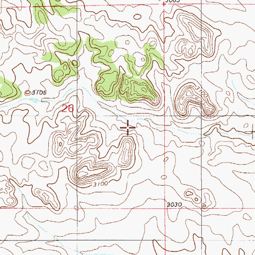 Topographic Map of 07N54E26DA__01 Well, MT