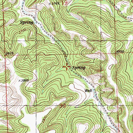 Topographic Map of 07N28E30ABB_01 Spring, MT