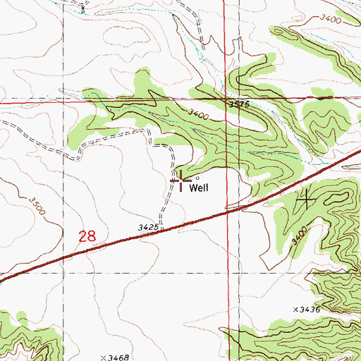 Topographic Map of 07N24E28ADBA01 Well, MT