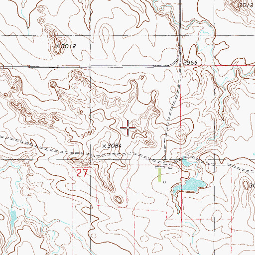 Topographic Map of 07N54E27AD__01 Well, MT