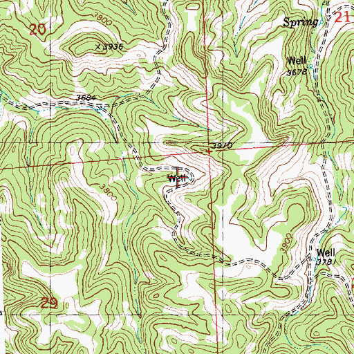 Topographic Map of 07N28E29AAAC01 Well, MT