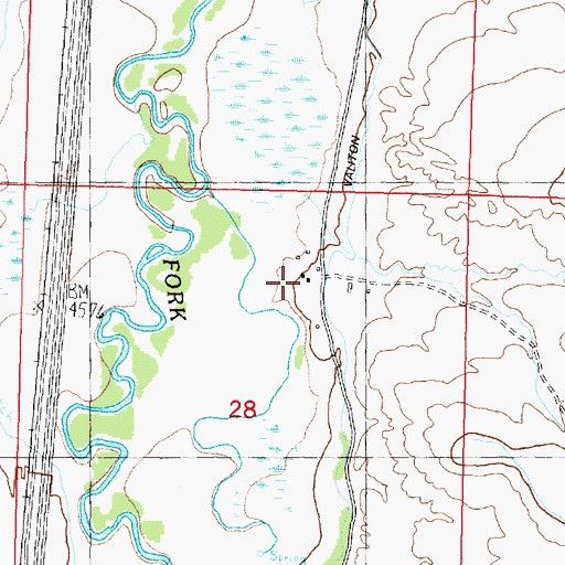 Topographic Map of 07N09W28ABCD01 Well, MT