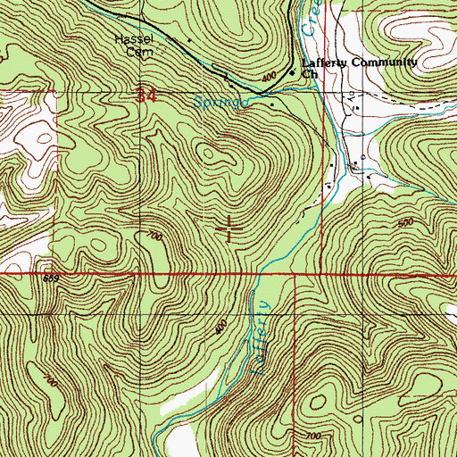 Topographic Map of Johnson Hill Mine, AR