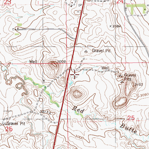 Topographic Map of 07N59E25BB__01 Well, MT