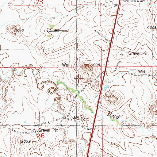 Topographic Map of 07N59E26AA__01 Well, MT
