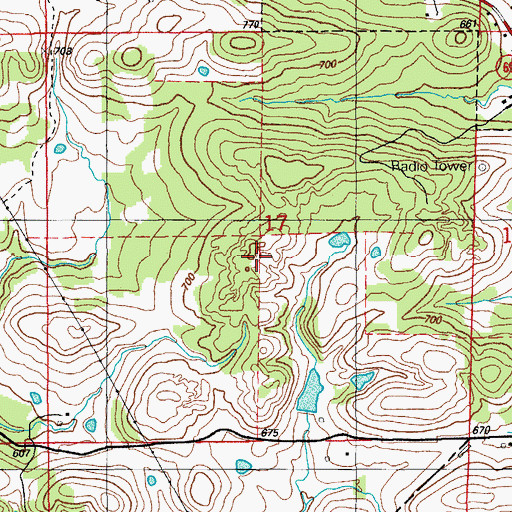 Topographic Map of Klondike Mine, AR